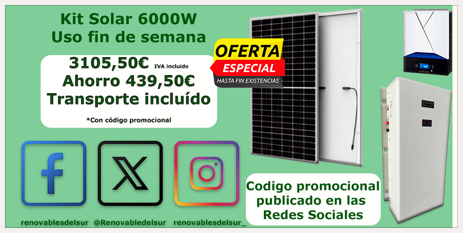 Oferta Kit Solar 6000W Uso Fin de Semana